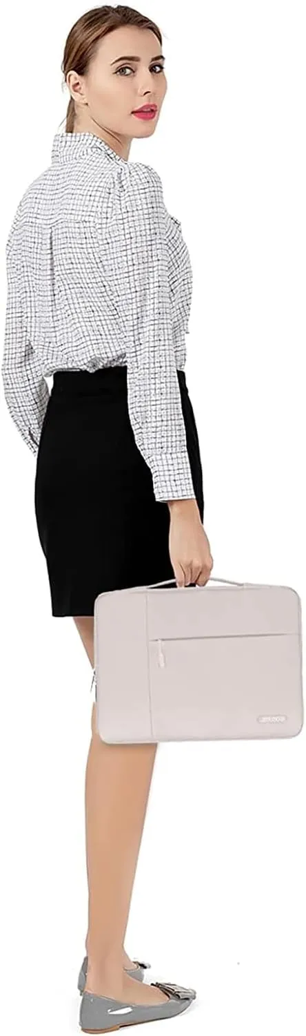 MOSISO Laptop Case 15 inch, 15 inch Laptop Sleeve with Handle Compatible with MacBook Air 15 M4 A3241 M3 A3114 M2 A2941 2025 2024 2023, Dell XPS, Polyester Multifunctional Computer Bag, Stone Gray