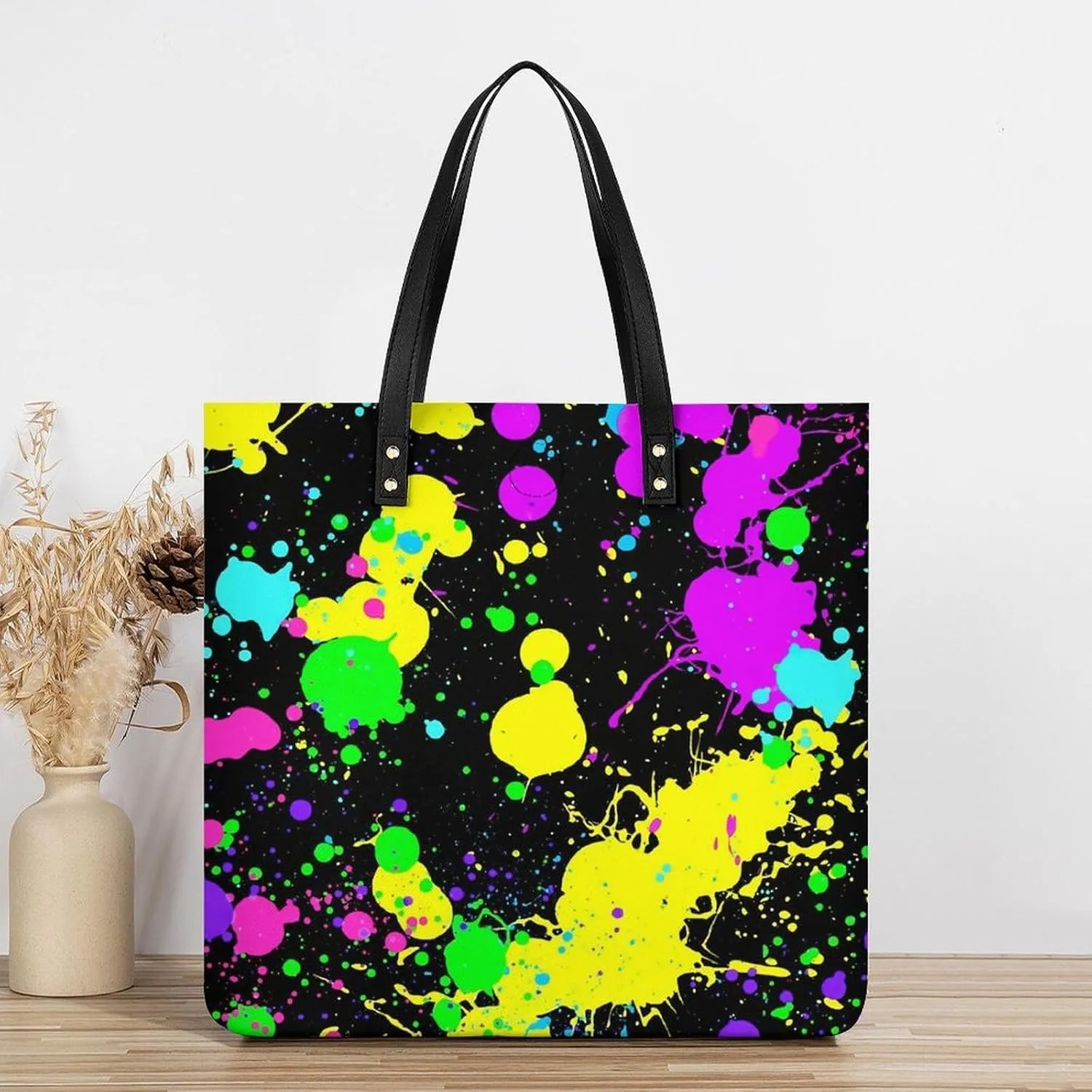 Mother Pearl Tiles Leather Tote Bag Is Sturdy Durable And Reusable Suitable for Various Occasions