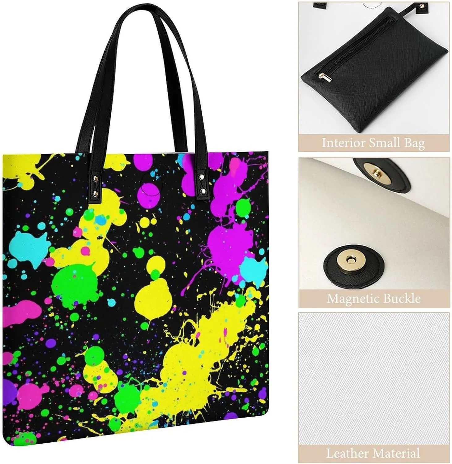 Mother Pearl Tiles Leather Tote Bag Is Sturdy Durable And Reusable Suitable for Various Occasions