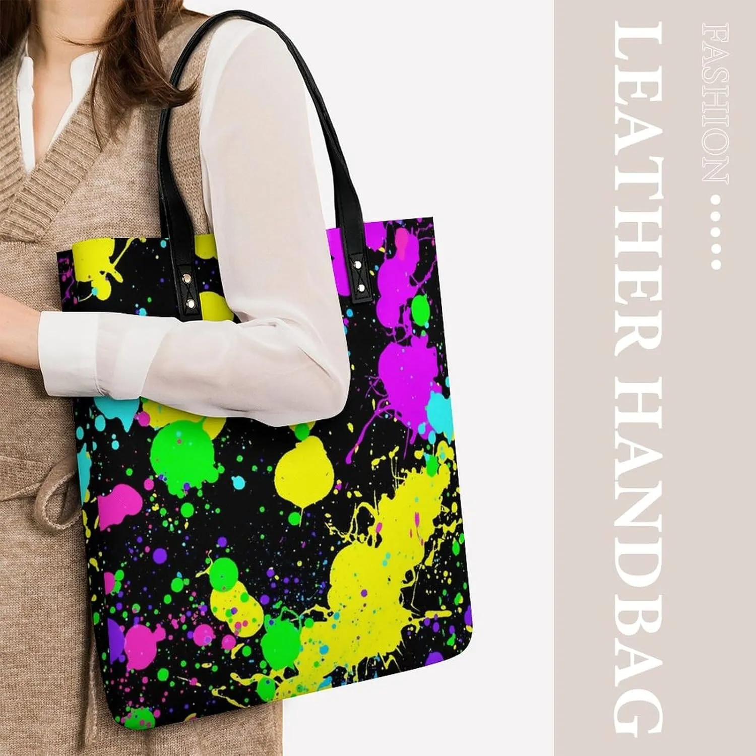Mother Pearl Tiles Leather Tote Bag Is Sturdy Durable And Reusable Suitable for Various Occasions