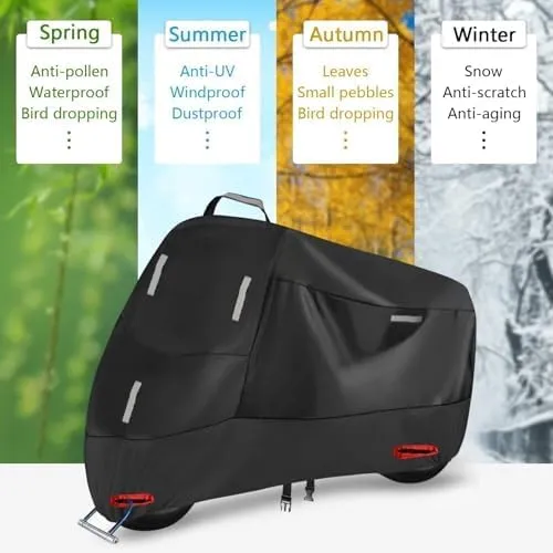 Motorcycle Cover for Honda Trail 125 2021-2024, Outdoor Protection Durable Motorbike Cover Motorcycle Protective Cover Scooter Cover Tear-Resistant Sun Outdoor Accessorie, B Red
