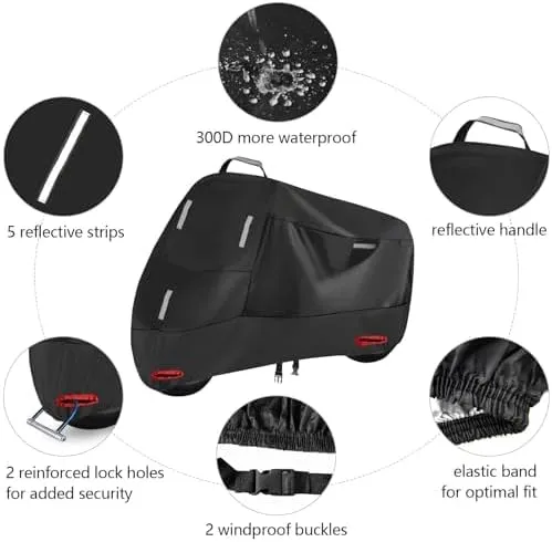 Motorcycle Cover for Honda Trail 125 2021-2024, Outdoor Protection Durable Motorbike Cover Motorcycle Protective Cover Scooter Cover Tear-Resistant Sun Outdoor Accessorie, B Red