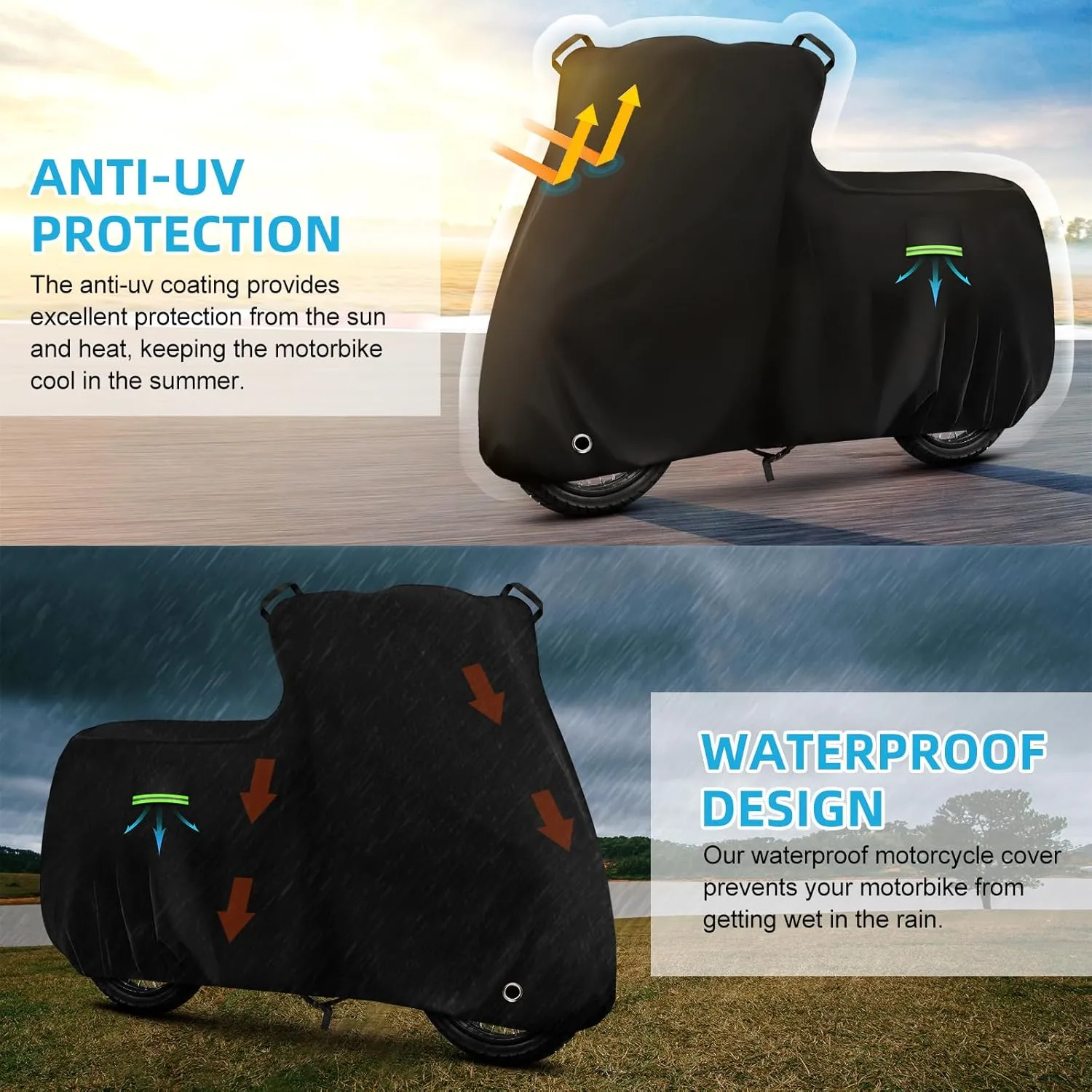 Motorcycle Cover Waterproof for Honda Super Cub C125 ABS/CT125 Trail 125 Hunter Cub, Heavy Duty Outdoor Sun UV Rain Dust All Weather Protection Motorbike Cover with Soft Cotton Lining & Lock Hole
