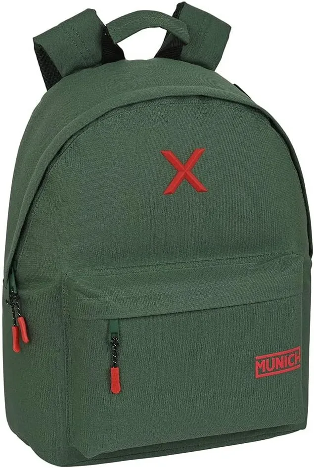 Munich Basic "Green" Laptop Backpack 14.1", Green, Estándar, Casual