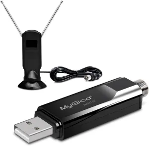Mygica A681B USB 2.0 TV Tuner Card, ATSC HD Digital External HDTV Tuner Stick Dongle Adapter for Windows PC Computer   Laptop   Android TV - Black