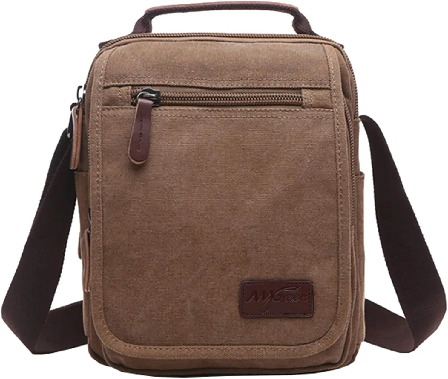 mygreen Small Canvas Crossbody Shoulder Bag Messenger Bag Work Bag