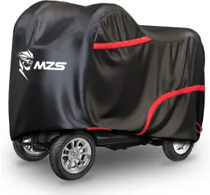 MZS Mobility Scooter Storage Cover, Outdoor Waterproof Protection Electric Scooter Cover Accessories fit up to 56 inch 3 or 4 Wheel Scooters - Vents Night Reflective Buckle Lock-Holes Bag