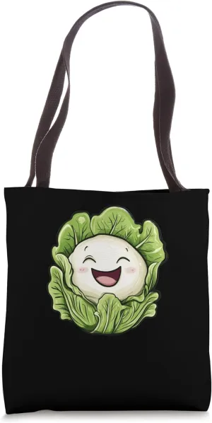 Napa Cabbage Smiling Comic Style Tote Bag