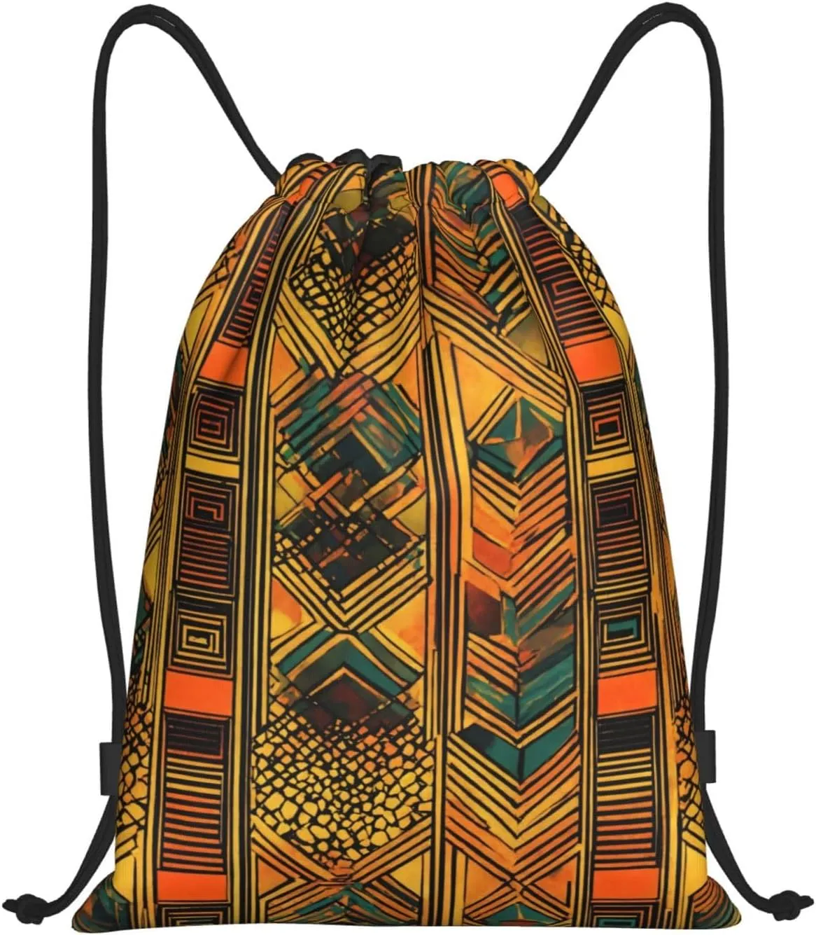 Native American Print Drawstring Backpack,Foldable Gym Sack For Sports,Travel,Yoga,Hiking,Adjustable