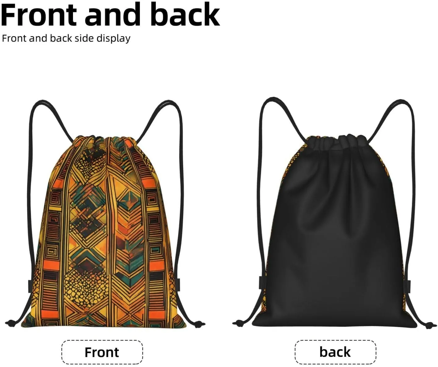 Native American Print Drawstring Backpack,Foldable Gym Sack For Sports,Travel,Yoga,Hiking,Adjustable