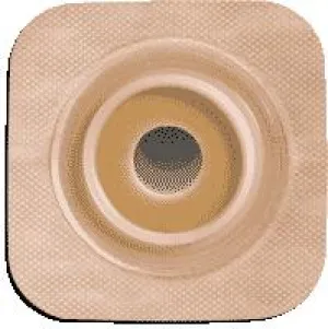 Natura® Flexible Stomahesive® Skin Barrier, 4" x 4" (10cm x 10cm) Tan, Pre-Cut Stoma Opening 1-3/8" (35mm), Flange 1-3/4" (45mm) - Box of 10
