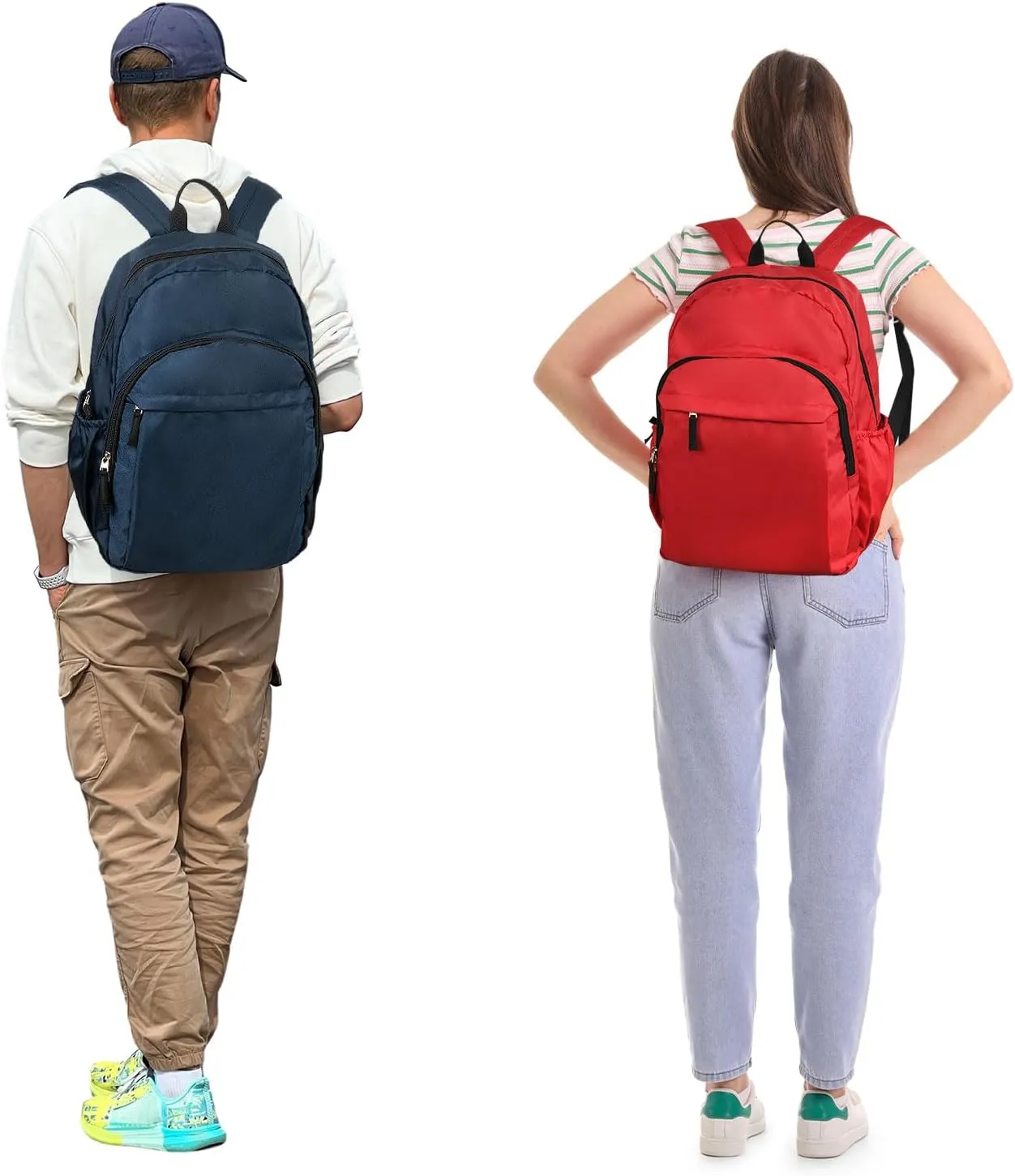 Navy Backpack for Men Basic Travel Back Pack for College Water-Resistant Bookbag for Students, Work Backpack Lightweight Casual Daypack Backpacks for Teens
