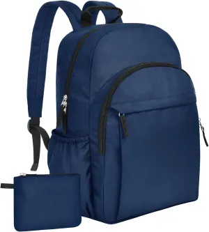 Navy Backpack for Men Basic Travel Back Pack for College Water-Resistant Bookbag for Students, Work Backpack Lightweight Casual Daypack Backpacks for Teens