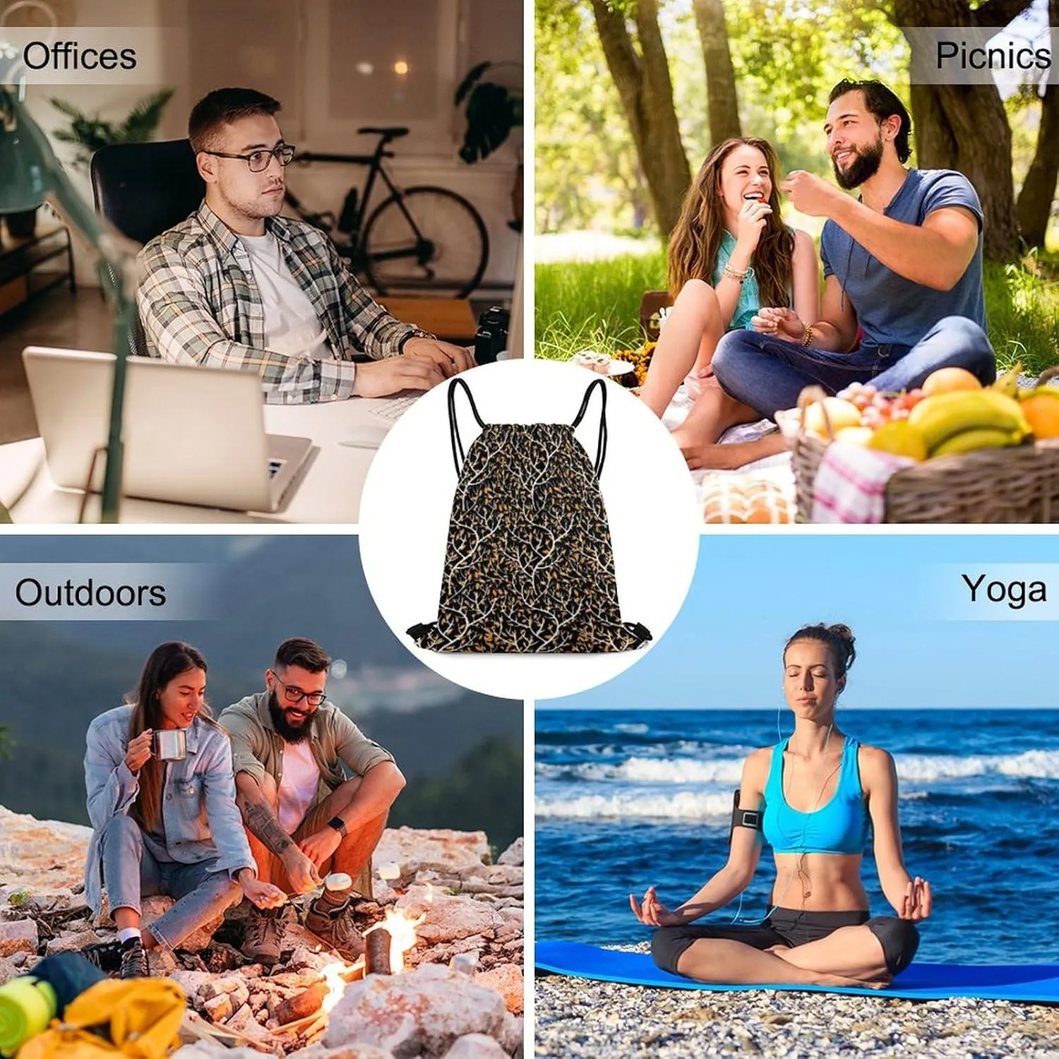 Nerve Ending Pattern Drawstring Backpack Bag Sports Gym Cinch Pack Bag Small Draw String Bags for Sports Gym 35 * 42cm