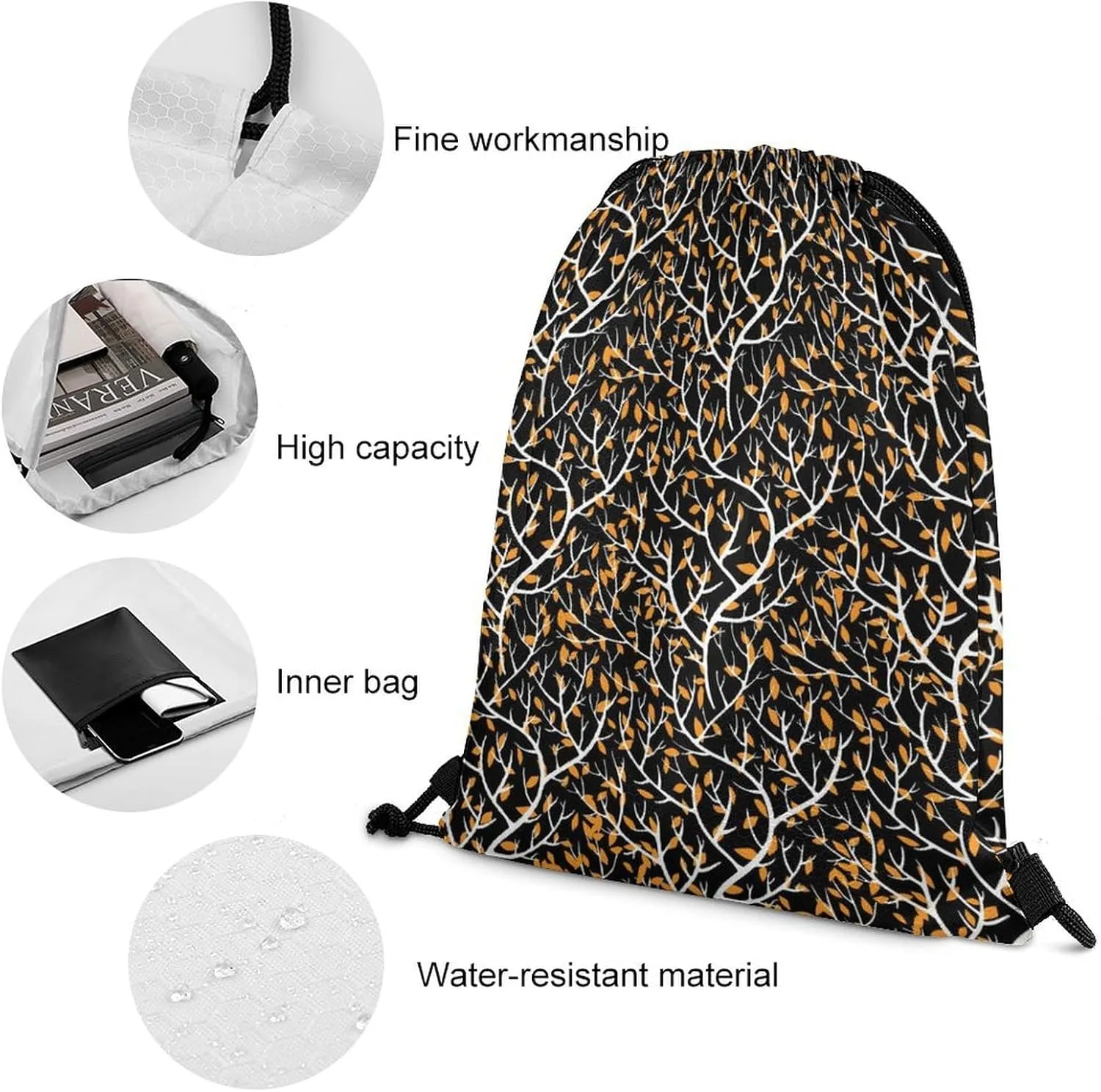 Nerve Ending Pattern Drawstring Backpack Bag Sports Gym Cinch Pack Bag Small Draw String Bags for Sports Gym 35 * 42cm