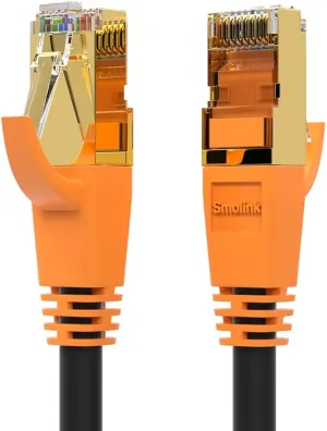 Network Cable, Shielded Ethernet Cable, Cat8 75ft Cable, Gold Plated RJ45 Connectors, 26AWG Cat8 Network Cable, Weatherproof 40Gbps 2000Mhz F/FTP LAN Cables for Gaming, Xbox, Modem, Router, PC