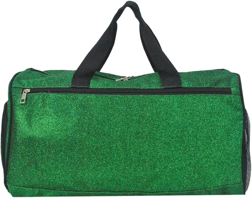 NGIL Glitter Cheers Sports Gym Duffel with Shoe Compartment and Small Carry on Travel Tote Bags for Women, Women Gym bag, Overnight bags for Women, Cheer Bag (Glitter-Green)