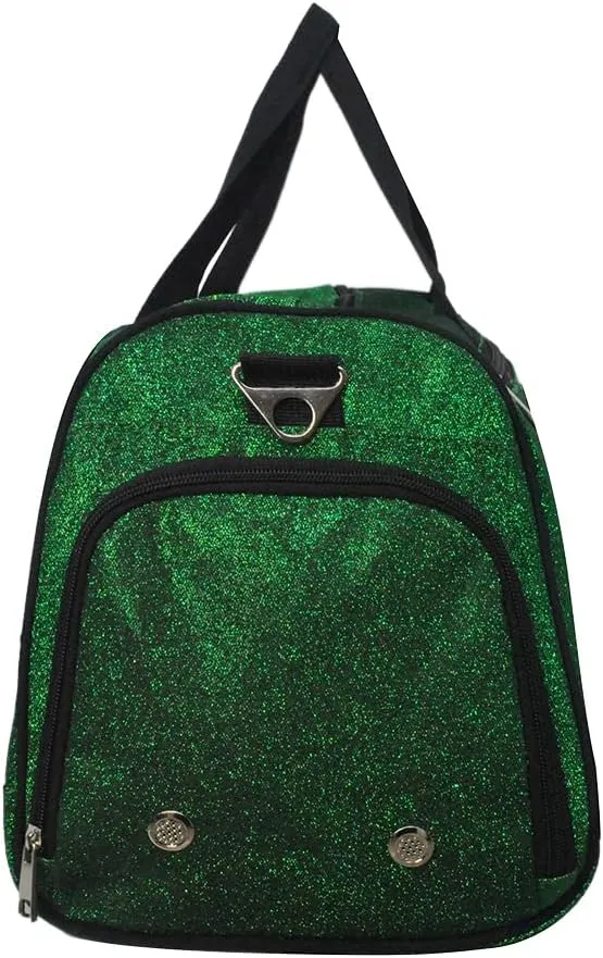 NGIL Glitter Cheers Sports Gym Duffel with Shoe Compartment and Small Carry on Travel Tote Bags for Women, Women Gym bag, Overnight bags for Women, Cheer Bag (Glitter-Green)