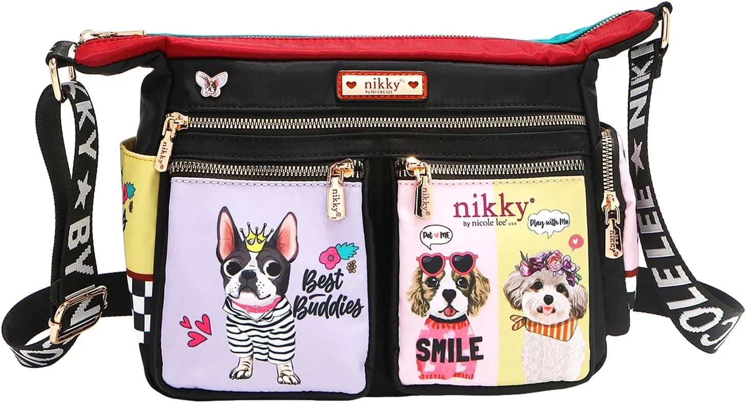 Nicole Lee NIKKY Messenger Bag, Best Buddies Collection, Nylon