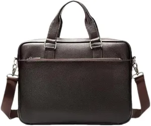 Nordic Men's Horizontal Crossbody Briefcase Leather Hand bag for Office Commute