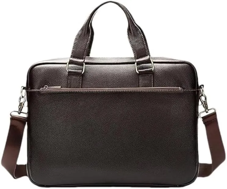Nordic Men's Horizontal Crossbody Briefcase Leather Hand bag for Office Commute