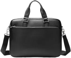 Nordic Men's Horizontal Crossbody Briefcase Leather Hand bag for Office Commute
