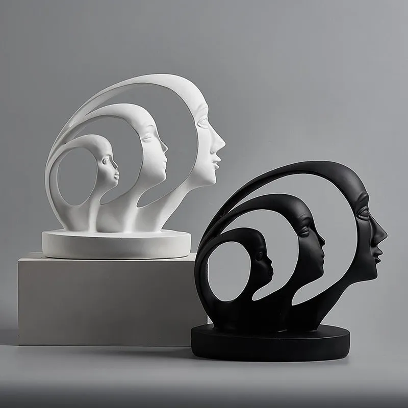 Nordic Statue Face Model Figure Home Decoration Accessories for Living Room Modern Abstract Sculpture Office Desk Figurines
