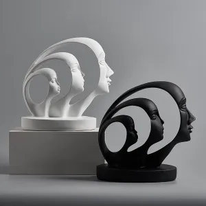 Nordic Statue Face Model Figure Home Decoration Accessories for Living Room Modern Abstract Sculpture Office Desk Figurines