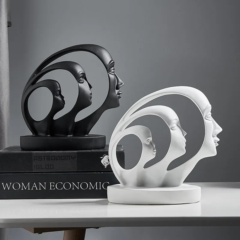 Nordic Statue Face Model Figure Home Decoration Accessories for Living Room Modern Abstract Sculpture Office Desk Figurines