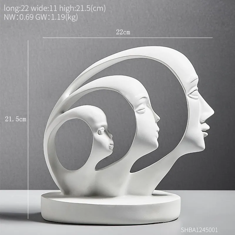 Nordic Statue Face Model Figure Home Decoration Accessories for Living Room Modern Abstract Sculpture Office Desk Figurines