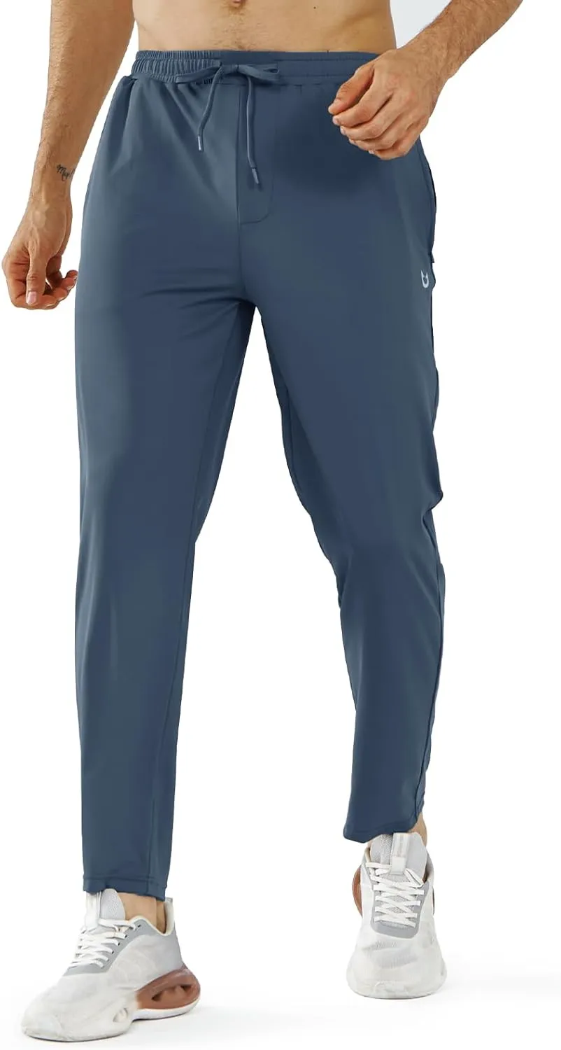 NORTHYARD Men’s Athletic Track Pants Sweatpants with Zipper Pockets Workout Gym Jogger Pants Open Bottom