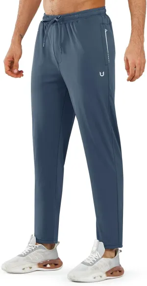 NORTHYARD Men’s Athletic Track Pants Sweatpants with Zipper Pockets Workout Gym Jogger Pants Open Bottom