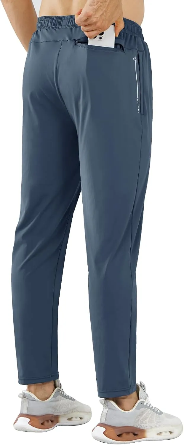 NORTHYARD Men’s Athletic Track Pants Sweatpants with Zipper Pockets Workout Gym Jogger Pants Open Bottom