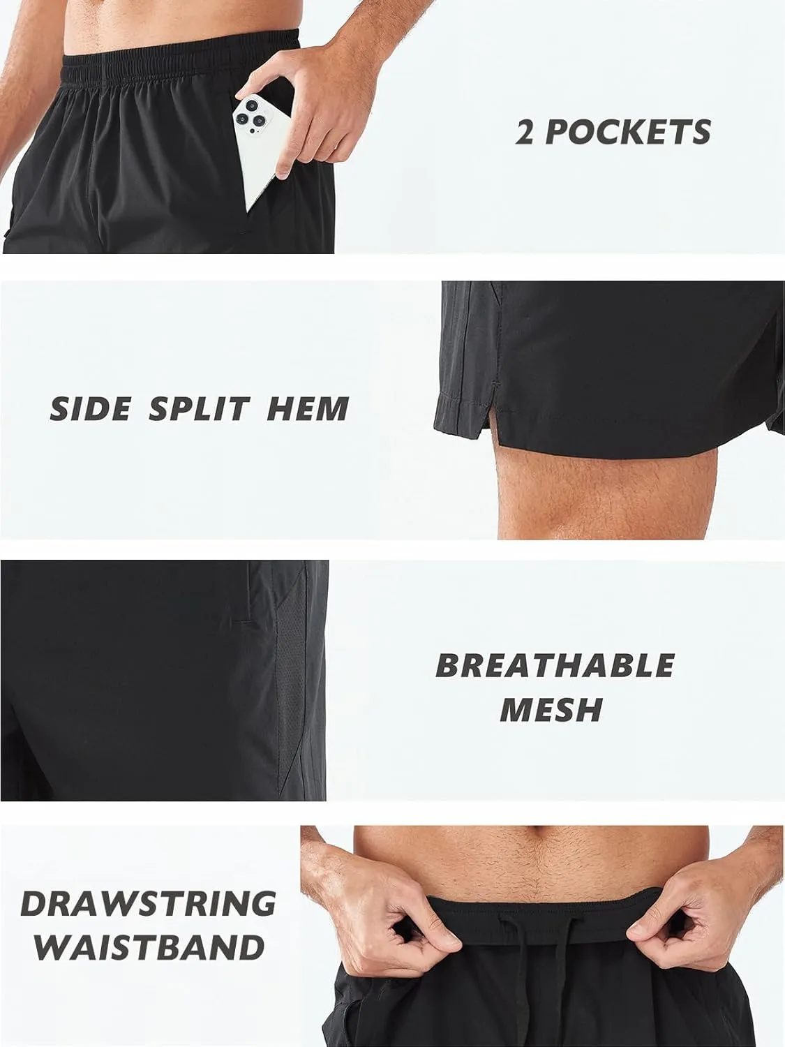 NORTHYARD Men's Running Athletic Shorts 5'' Workout Gym Tennis Short Quick Dry Lightweight Active Sports Basketball
