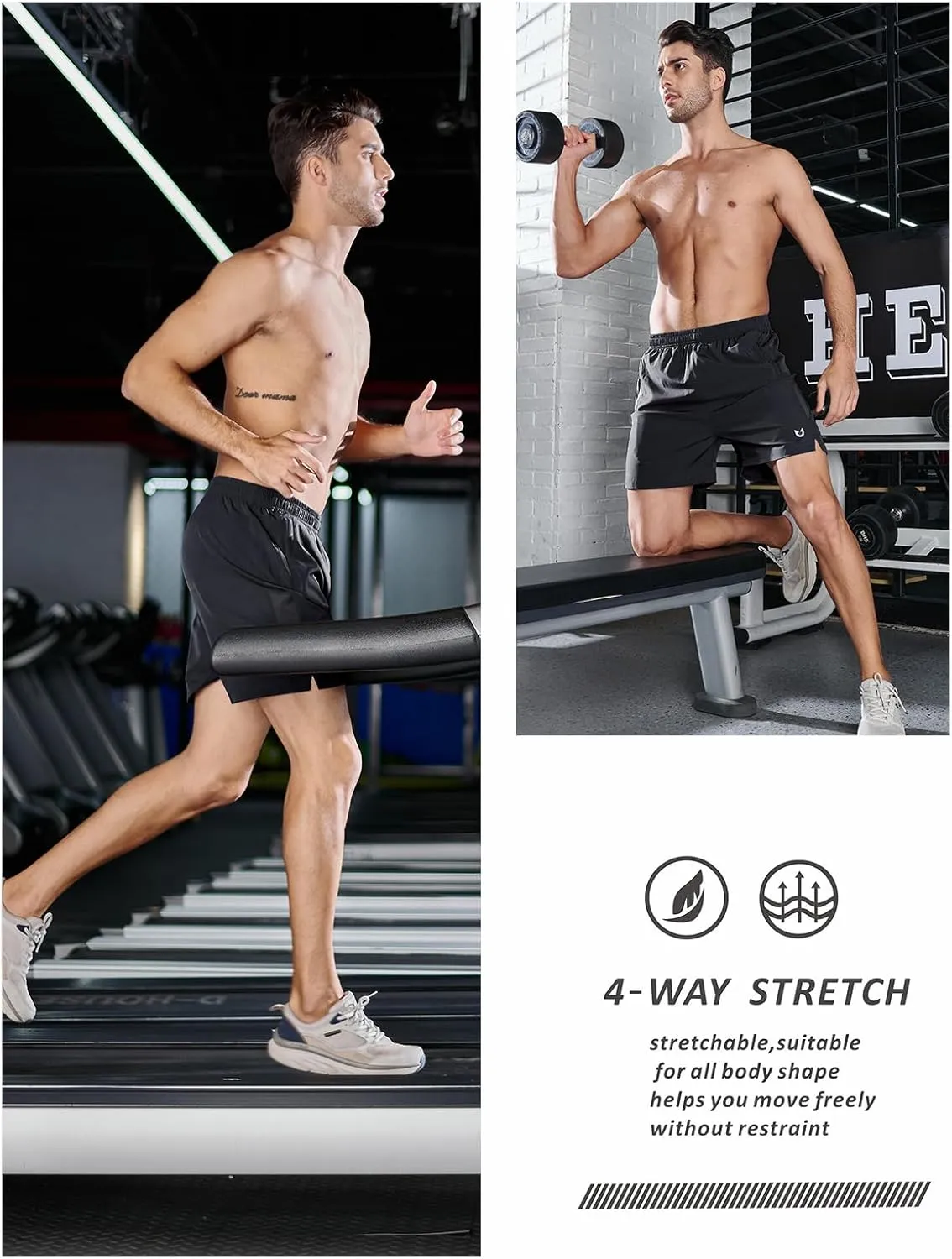 NORTHYARD Men's Running Athletic Shorts 5'' Workout Gym Tennis Short Quick Dry Lightweight Active Sports Basketball