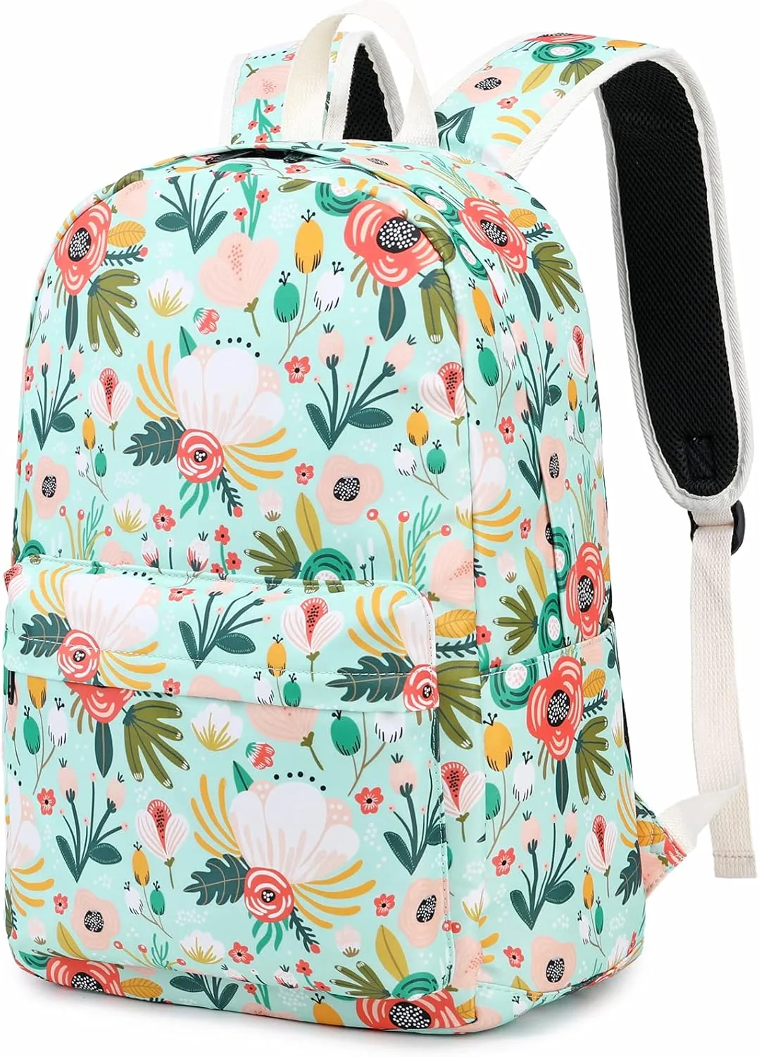 Octsky Kids Backpack for Girls Teens Elementary Middle School Bookbags Childs Back to School Bag with Lunch Box, Light green/Multi, One Size