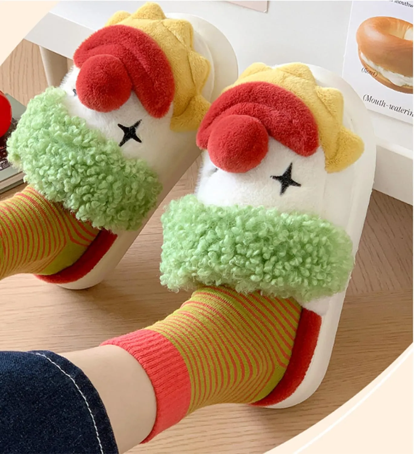 Odd clown couple cotton slippers female new winter net red men's cotton shoes indoor home wear thick bottom heightened