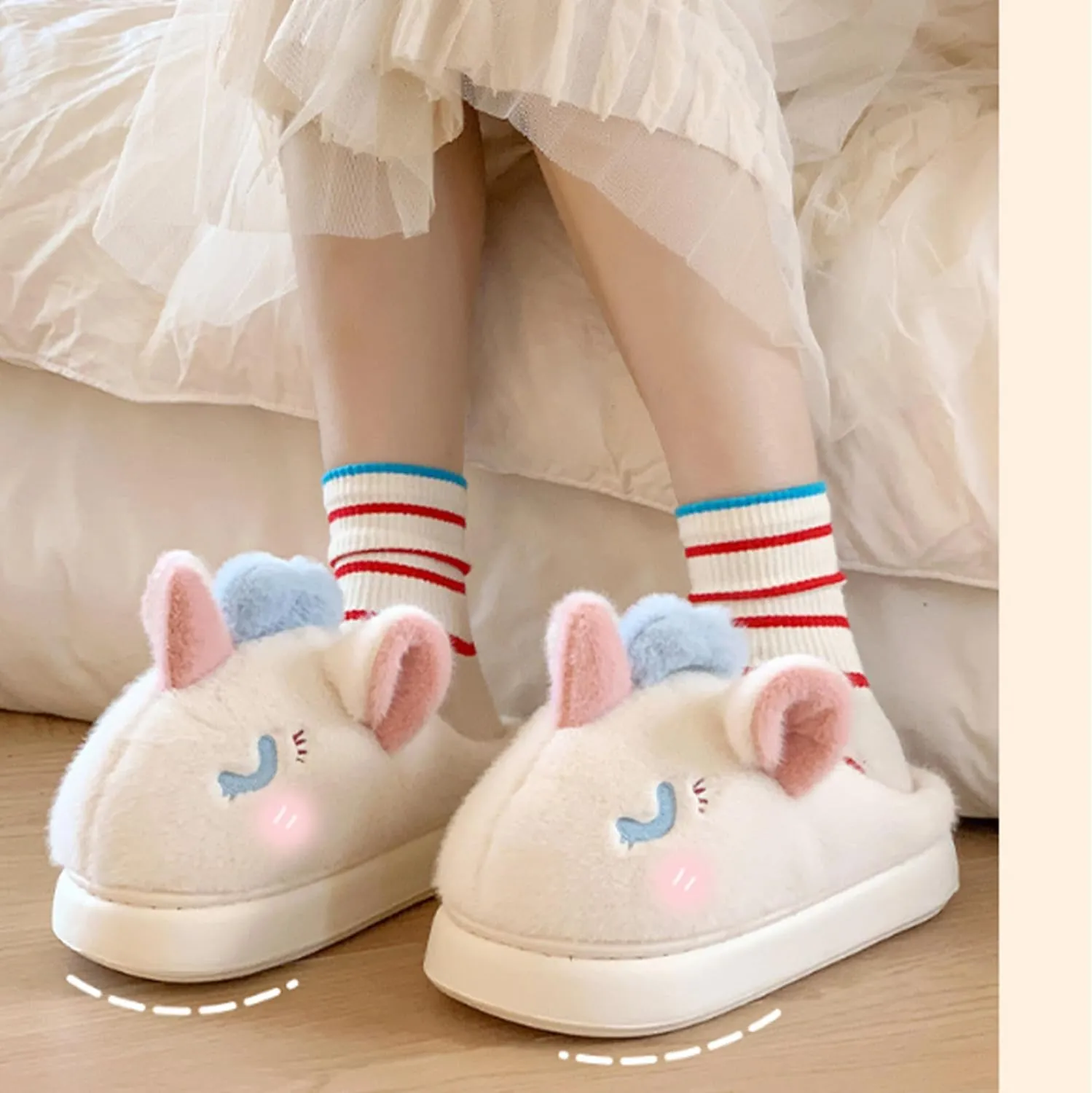 Odd clown couple cotton slippers female new winter net red men's cotton shoes indoor home wear thick bottom heightened