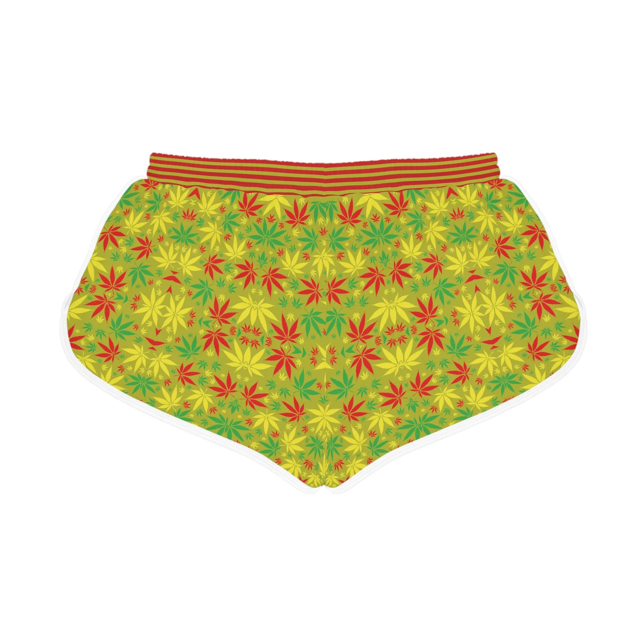 Olive Glow Tropical Rasta Toned Relaxed Gym Shorts