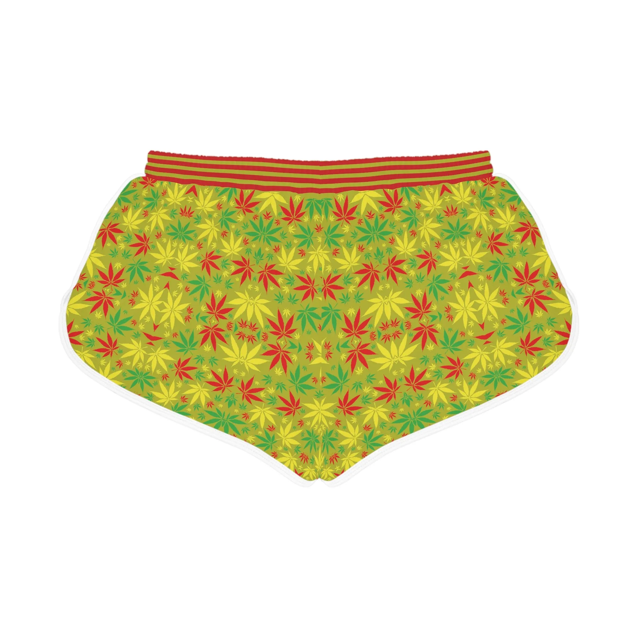 Olive Glow Tropical Rasta Toned Relaxed Gym Shorts