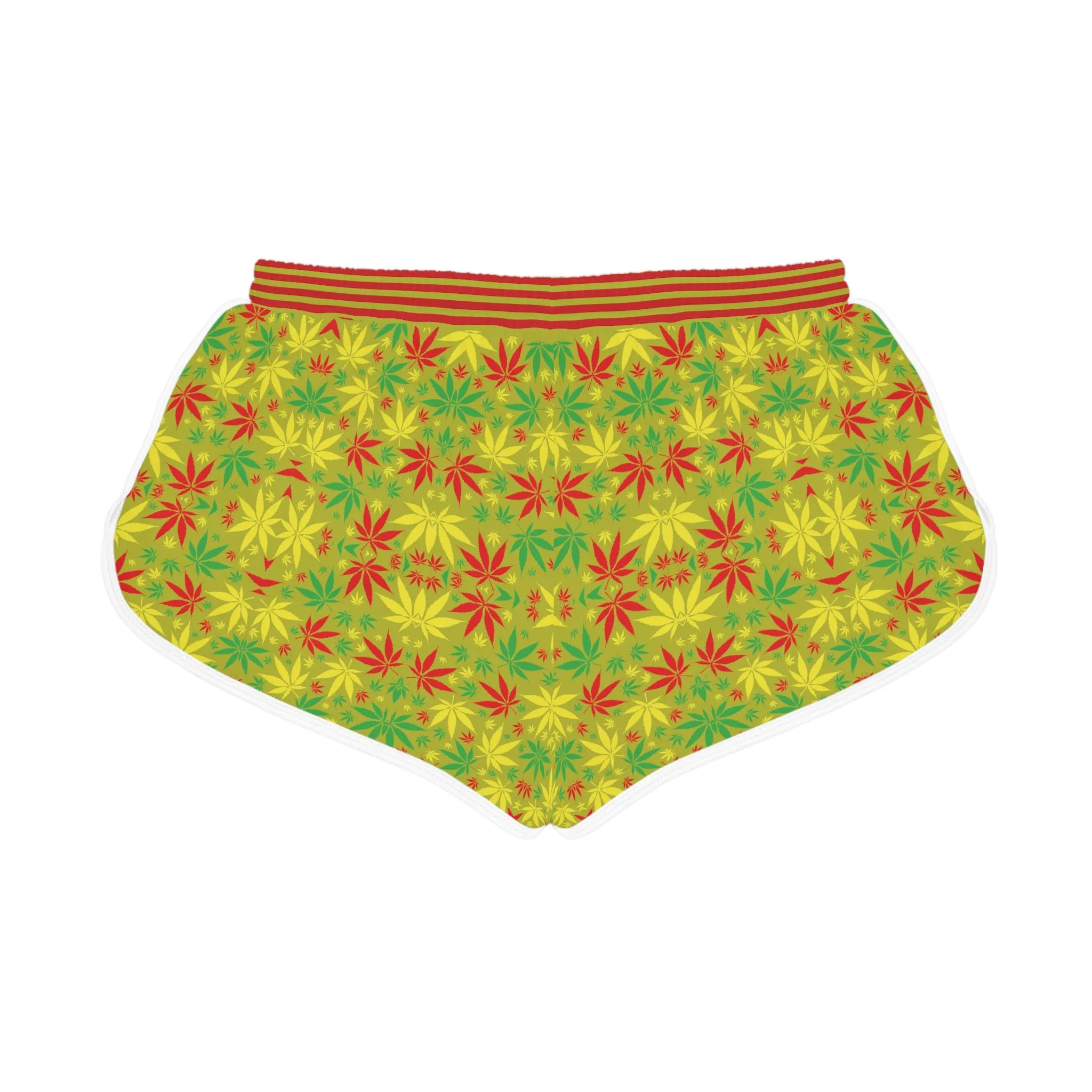 Olive Glow Tropical Rasta Toned Relaxed Gym Shorts