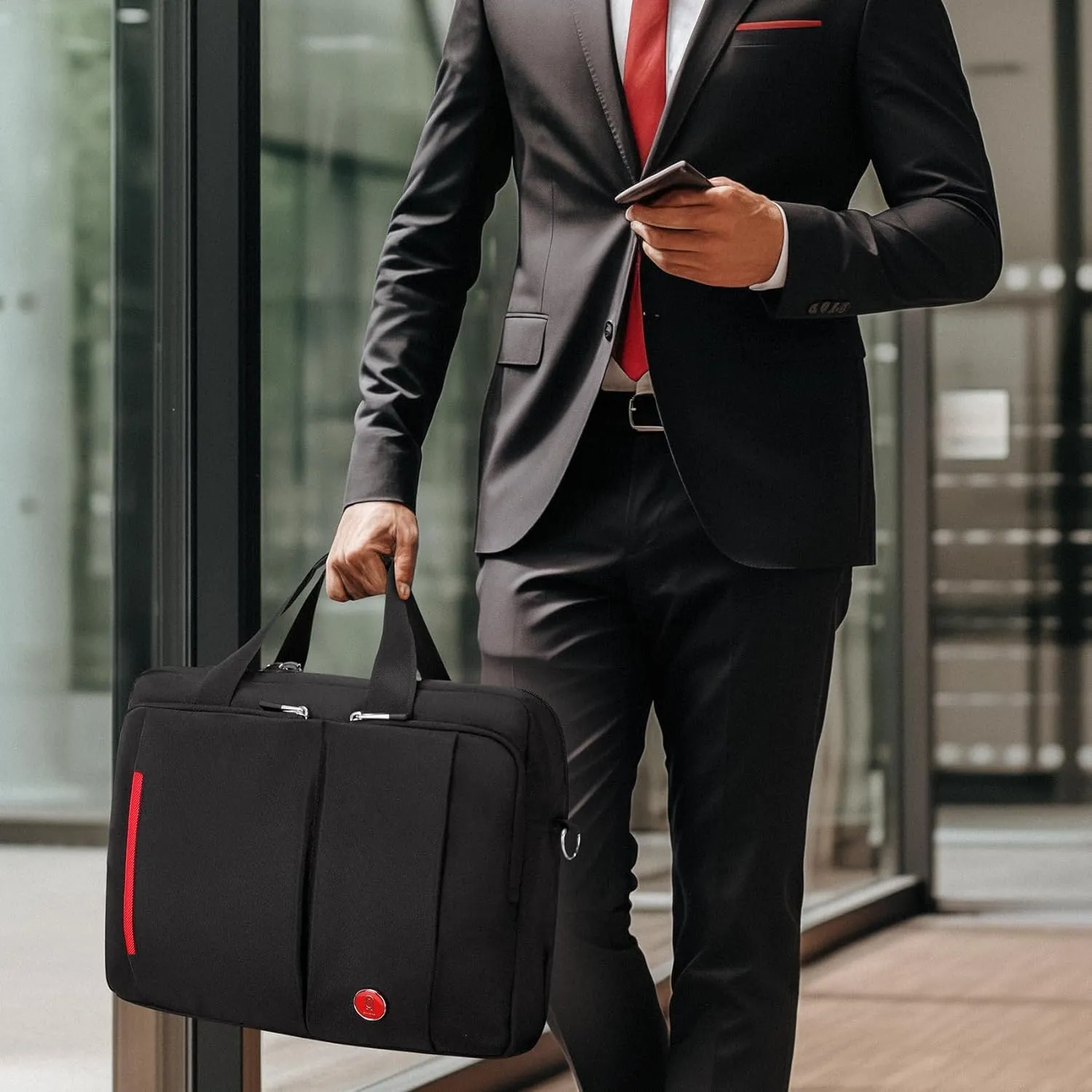 Omnpak 17.3 inch Laptop Bag,Laptop Briefcase with Combination Lock, Anti Theft Business Office Bag,Satchel Bags for Men,Water-Repellent Gaming Computer Bag for Women Locking Notary Bag,Hippa Bag