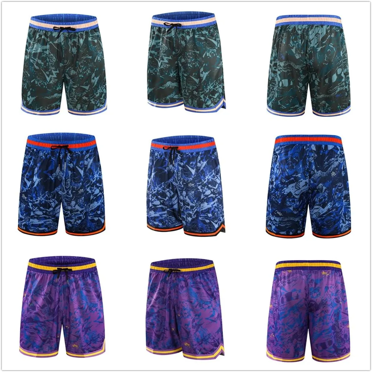 OPALOS 3 Pack Basketball Shorts for Men with Zipper Pockets,Active Athletic Shorts