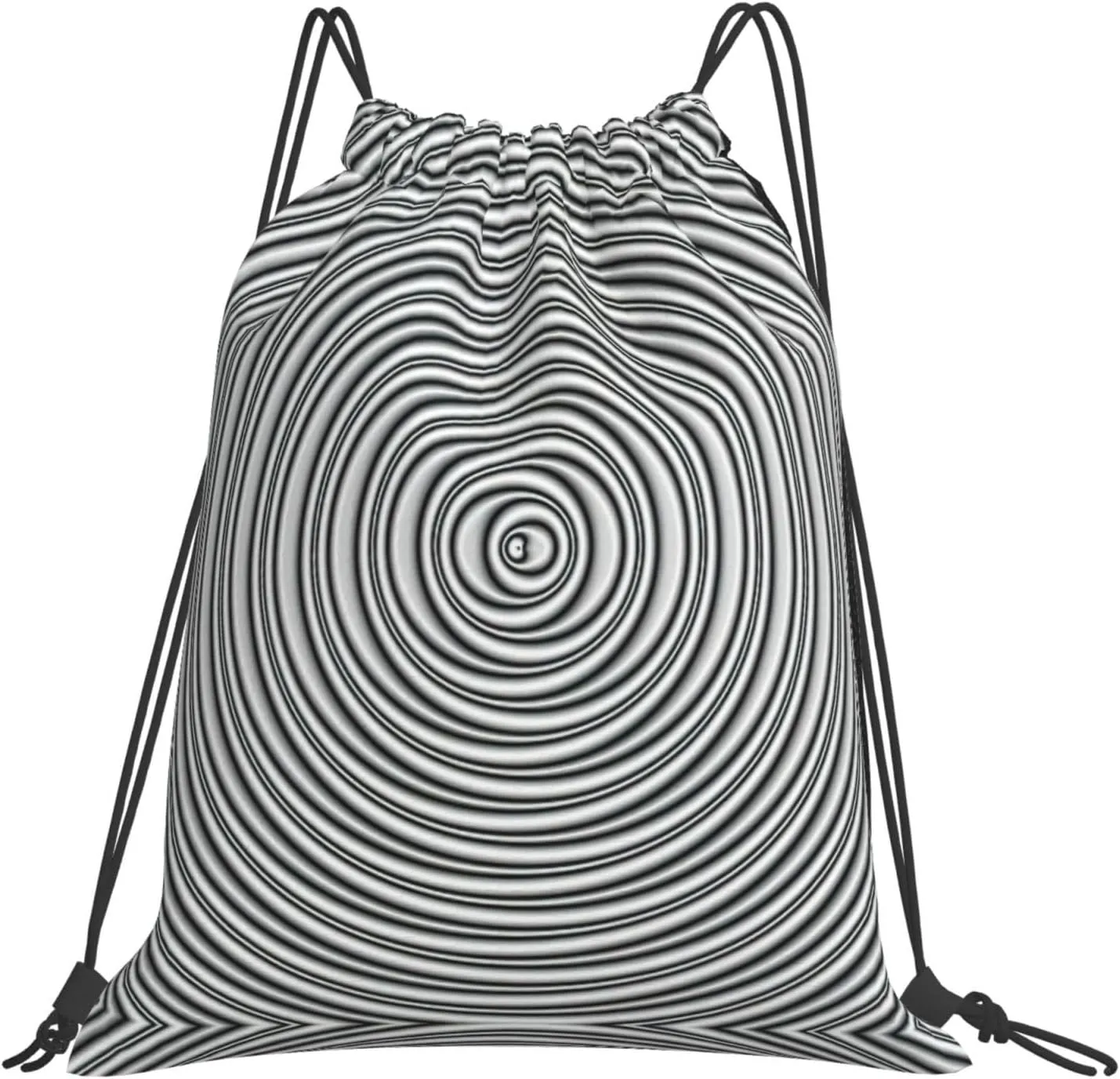 Optical Spin Illusion print Casual drawstring backpack fitness bag, fashionable, fit for sports travel and daily use