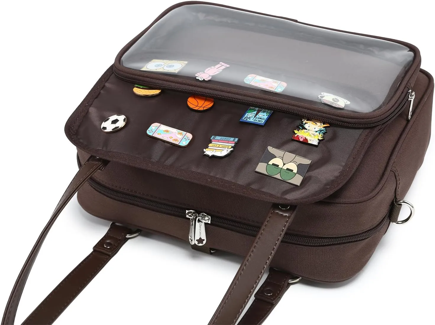 Oxford Ita Bag Crossbody Shoulder Bag Satchel Messenger Backpack Multi-Purpose Pins Display
