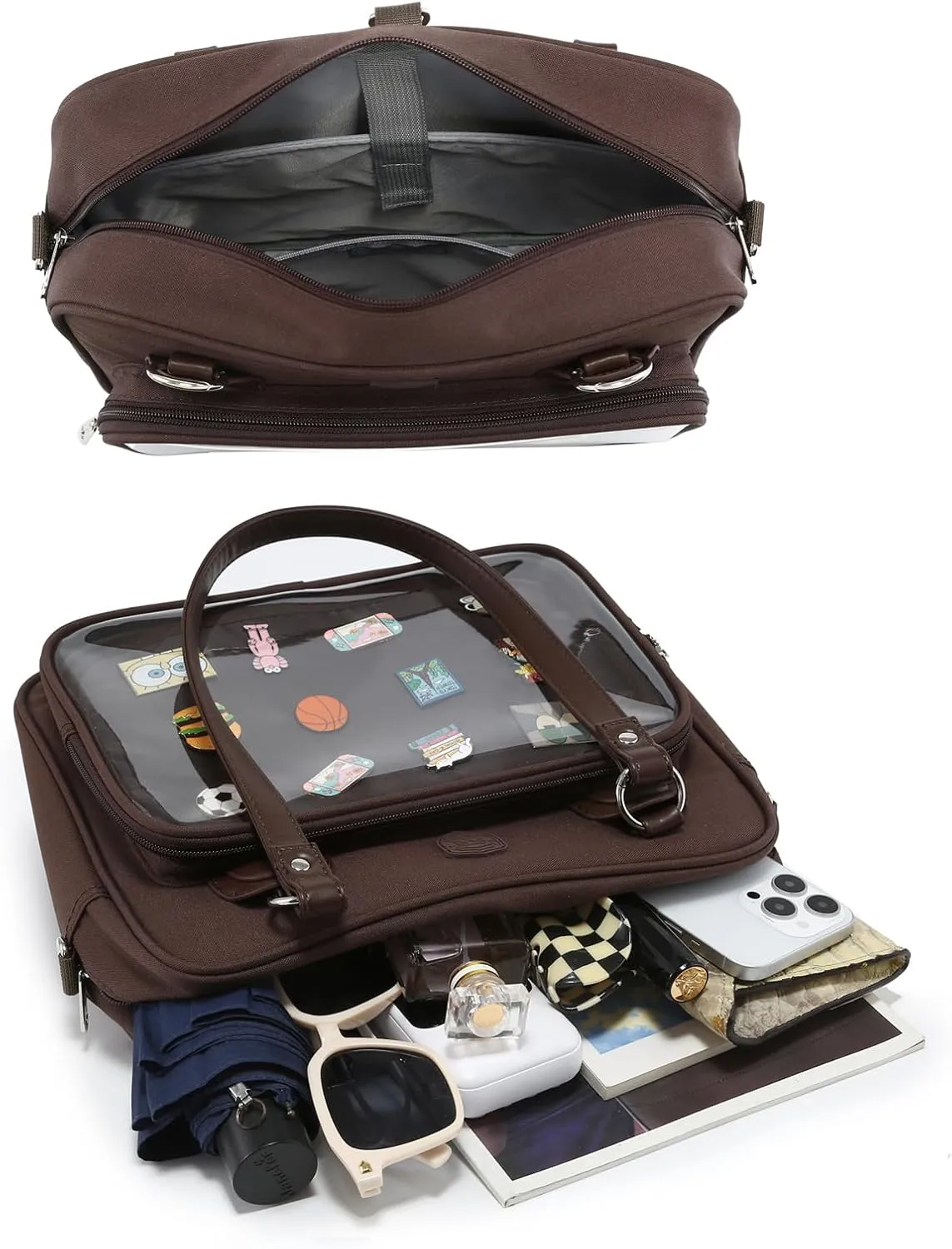 Oxford Ita Bag Crossbody Shoulder Bag Satchel Messenger Backpack Multi-Purpose Pins Display