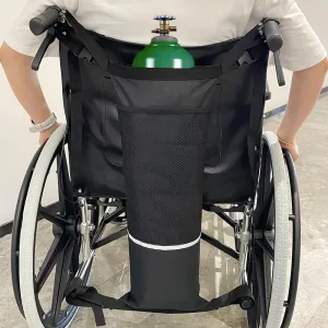 Oxygen Cylinder Bag for Wheelchair & Knee Scooter - O2 Tank Carrier Carry Pouch Holder for D and E Cylinders Bottle, 600D Oxford & Portable (26" L*9.4" W)