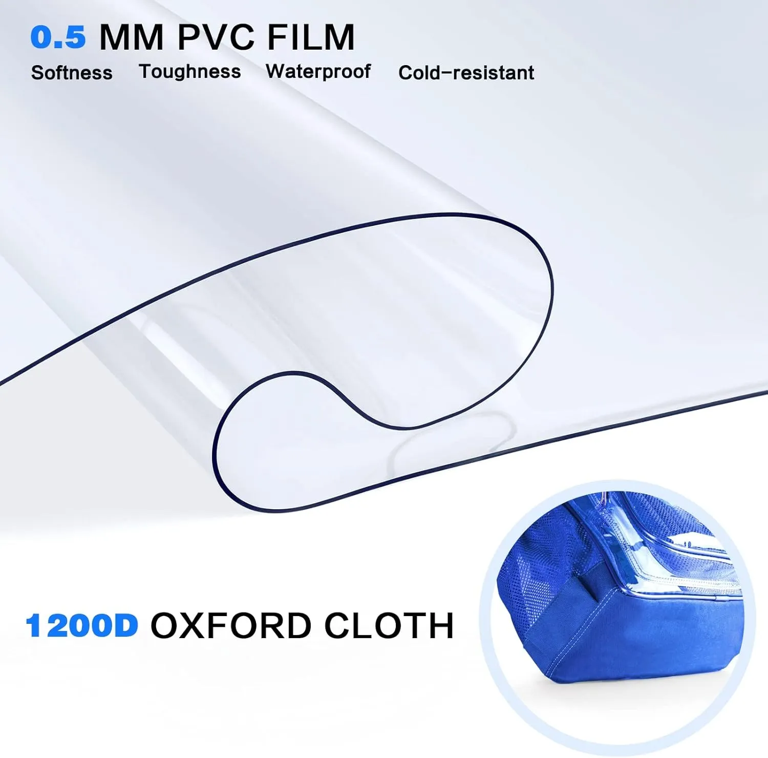 PAMANO Clear Backpack Transparent Heavy Duty See Through Bag for College Work Stadium Concert Travel Security, Blue