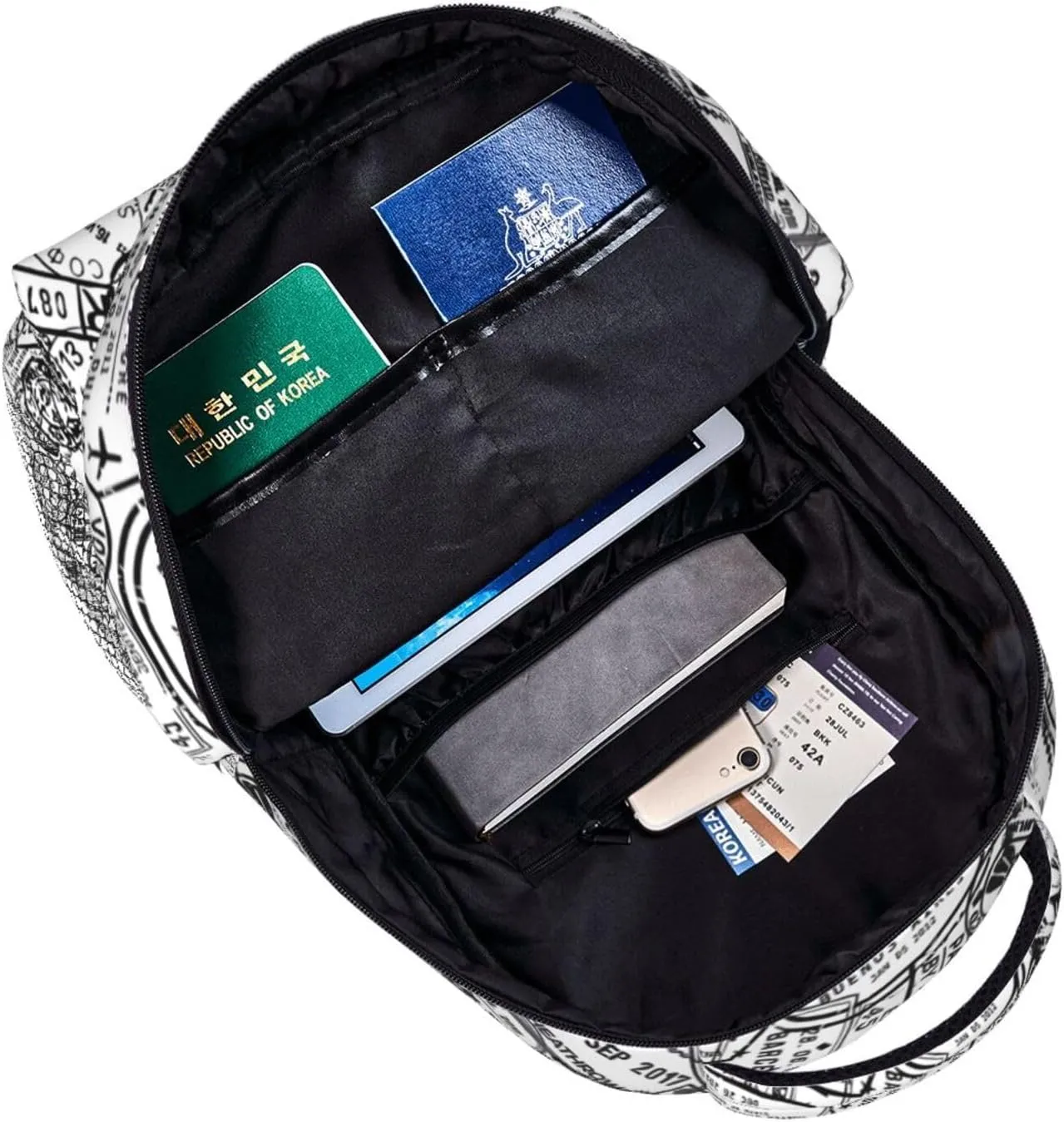 Passport Travel Stamp Backpacks 15 Inch Laptop Backpack Multipurpose Double Shoulder Bag For Men Women Gifts