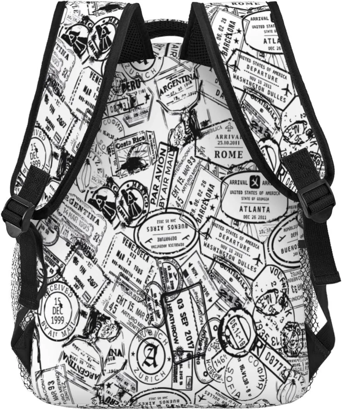 Passport Travel Stamp Backpacks 15 Inch Laptop Backpack Multipurpose Double Shoulder Bag For Men Women Gifts